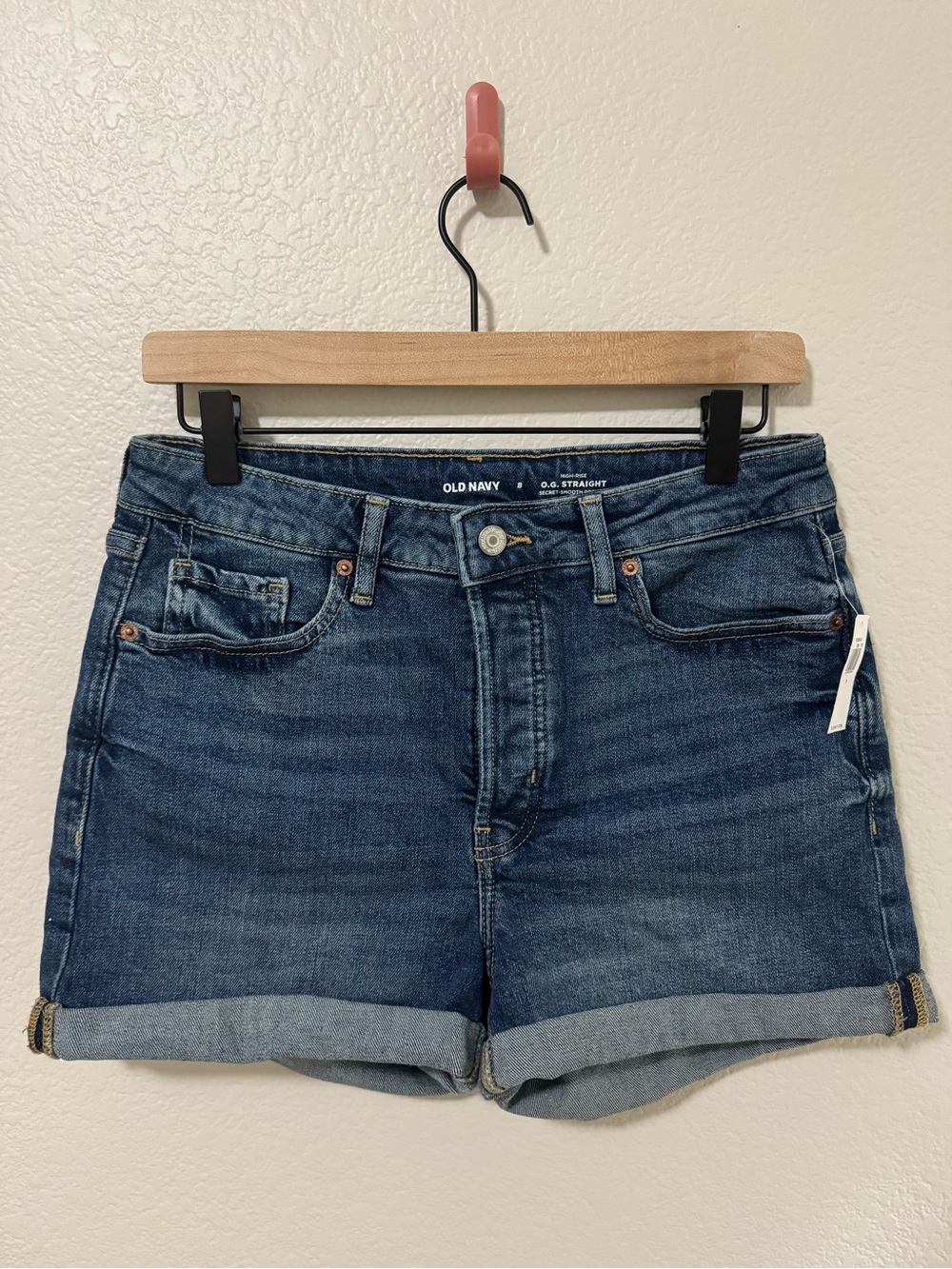 Old Navy Medium Wash Rolled-Cuff Denim Shorts